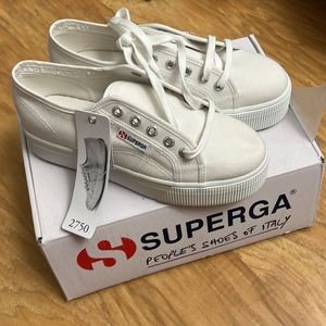 Superga White Platform Sneakers Size 7
